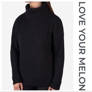 Love Your Melon Black Turtleneck